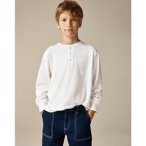 Crewcuts J.Crew Long-sleeve Garment-Dyed Henley T-shirt Boys L White Vtg Jersey